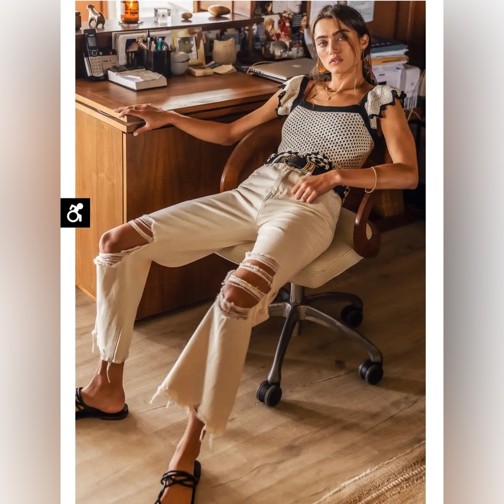 Bohme Charlie Distressed Jean in Ivory